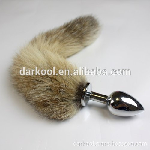 N006/Metal Sexy Fox Tail Anal Plug Sex Toys Metal Anal butt Plug tail